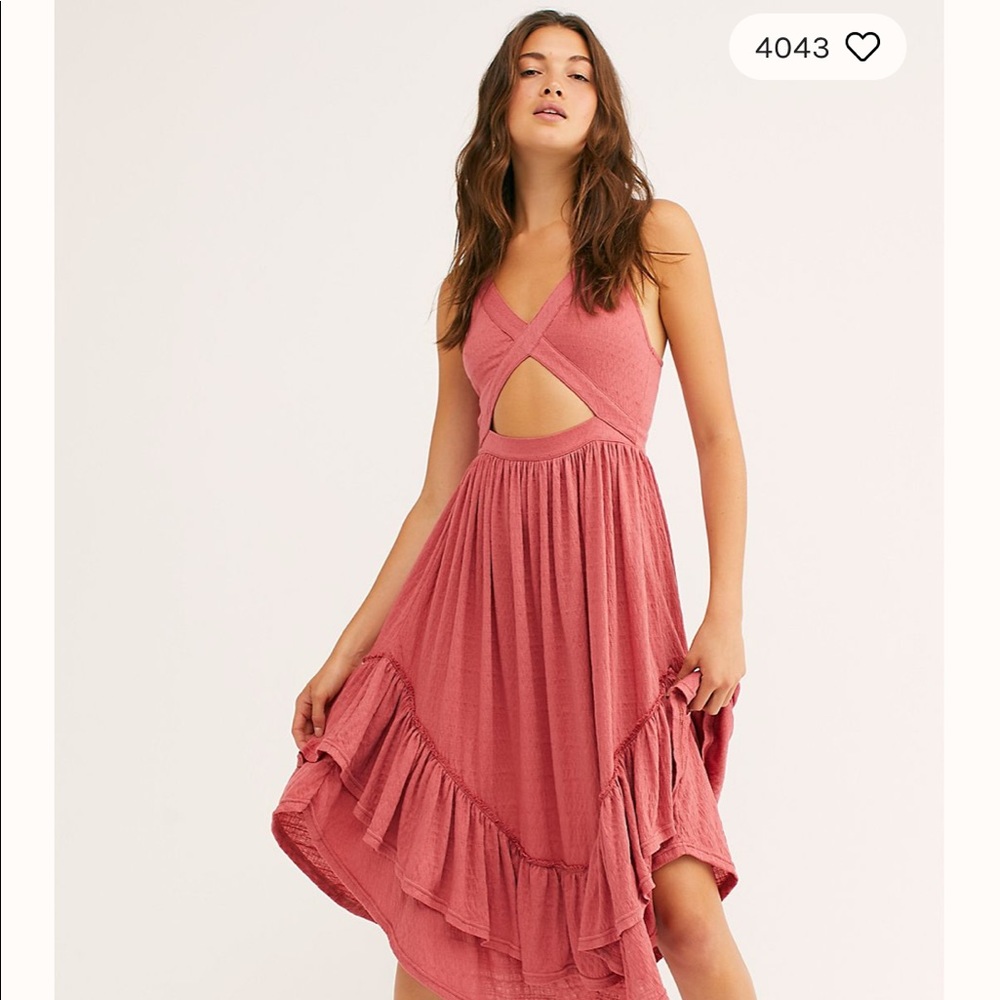 BNWT Free People Royce Midi Dress XS Rose
